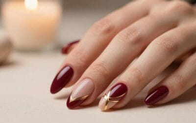 Burgundy Almond Nails